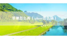 苹果怎么弄（iphone怎么搞）