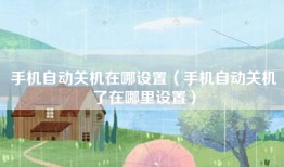 手机自动关机在哪设置（手机自动关机了在哪里设置）