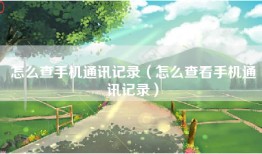 怎么查手机通讯记录（怎么查看手机通讯记录）