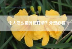 个人怎么接外贸订单？外贸必看