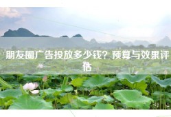 朋友圈广告投放多少钱？预算与效果评估