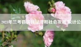 2023年兰考县国民经济和社会发展 统计公报