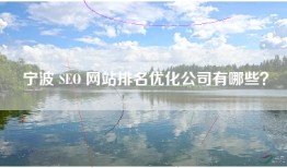 宁波 SEO 网站排名优化公司有哪些？