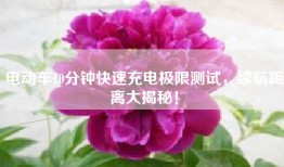 电动车10分钟快速充电极限测试，续航距离大揭秘！