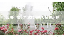 沧州市建设外贸网站的方法和步骤