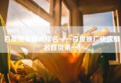 百度搜索提高排名——百度推广快速排名首页第一！