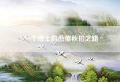 一个博士的悲催秋招之路