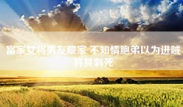富家女将男友藏家 不知情胞弟以为进贼将其刺死