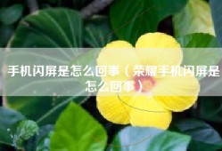 手机闪屏是怎么回事（荣耀手机闪屏是怎么回事）