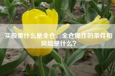 买股票什么是全仓，全仓操作的条件和风险是什么？