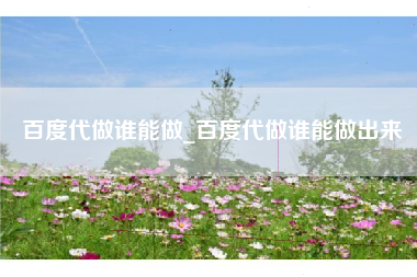 百度代做谁能做_百度代做谁能做出来