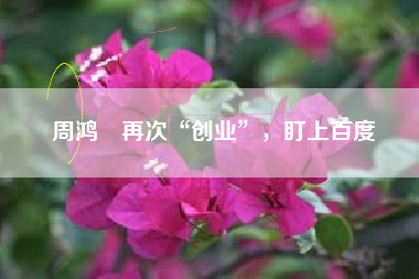 周鸿祎再次“创业”，盯上百度