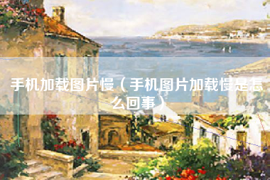手机加载图片慢（手机图片加载慢是怎么回事）