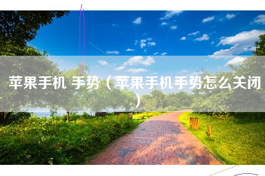 苹果手机 手势（苹果手机手势怎么关闭）