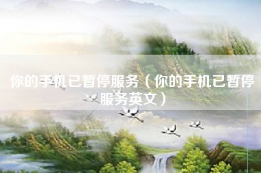 你的手机已暂停服务（你的手机已暂停服务英文）