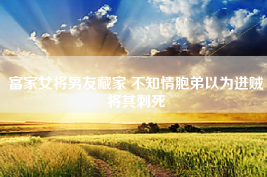 富家女将男友藏家 不知情胞弟以为进贼将其刺死
