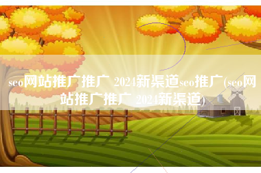 seo网站推广推广 2024新渠道seo推广(seo网站推广推广 2024新渠道)