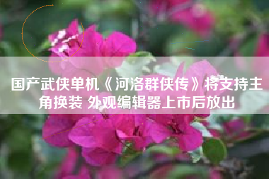 国产武侠单机《河洛群侠传》将支持主角换装 外观编辑器上市后放出